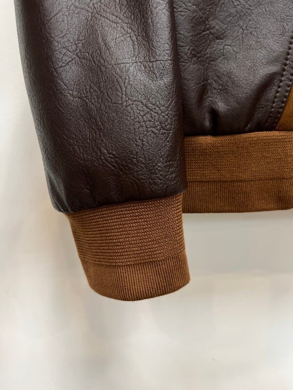 PRDA Contrast Panel Jacket with Logo Patch - Dark Brown