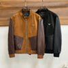 PRDA Contrast Panel Jacket with Logo Patch - Dark Brown