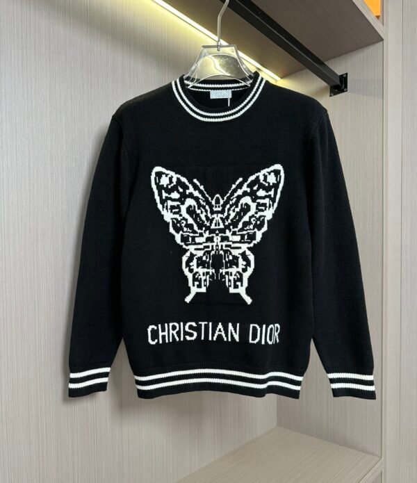 8d5b6cca CD Graphic Butterfly Crew Neck Jumper - Black