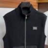 DG Ribbed Knit Zip Gilet - Black