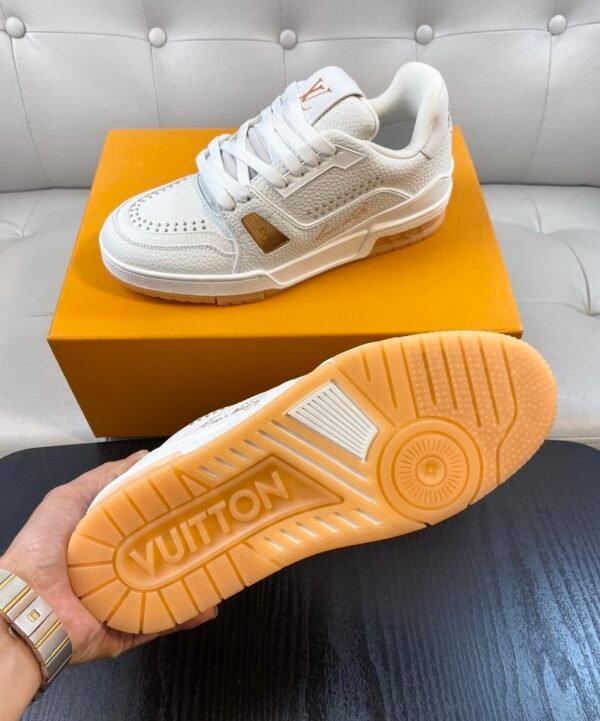 LVE Trainer Sneaker - White Orange Rubber Gum Sole