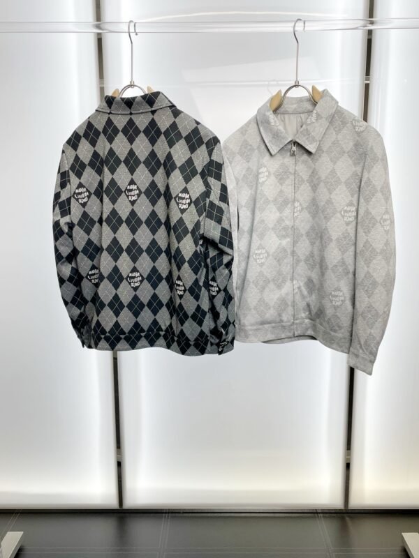 LVE Argyle Zip-Front Jacket