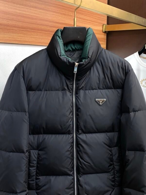 PRDA Puffer Jacket with Logo Patch - Black