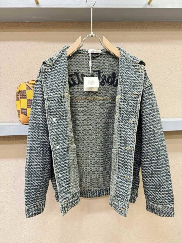 HRMS Button-Front Jacket with Logo Patch - Grey