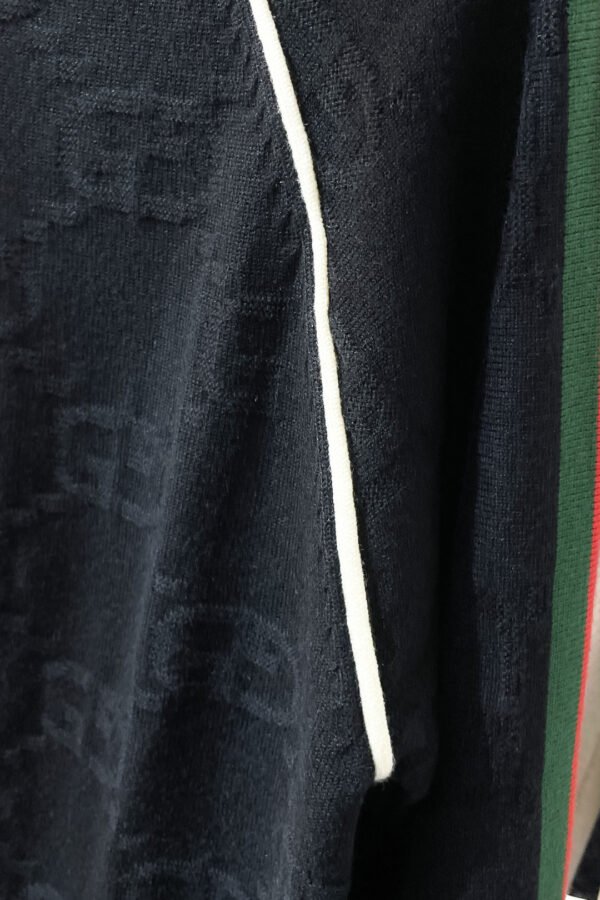 GCCI Monogram Crew Neck Jumper with Stripe Detail