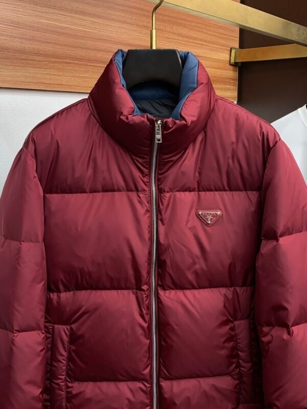 PRDA Puffer Jacket with Logo Patch - Burgundy