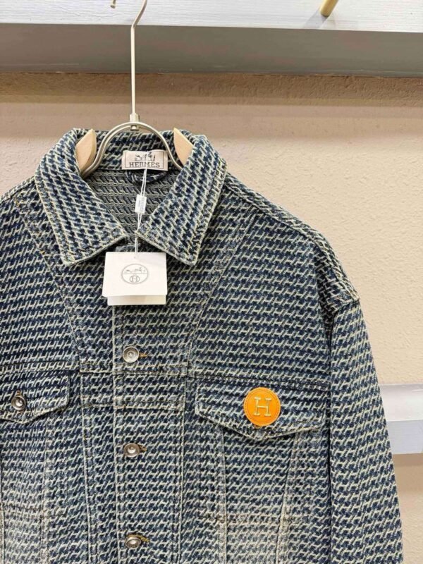 HRMS Button-Front Jacket with Logo Patch - Grey