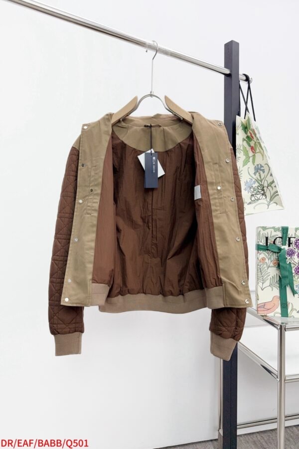 CD  Quilted Sleeve Jacket - Khaki/Brown