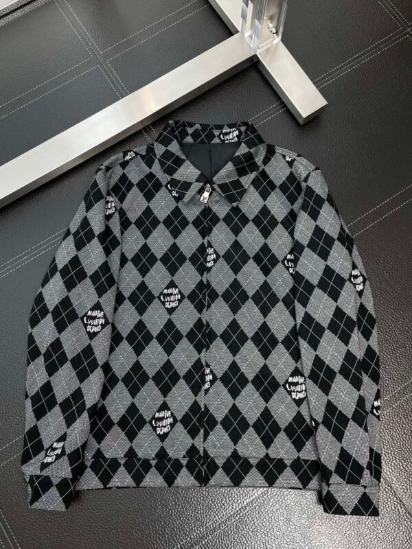 LVE Argyle Zip-Front Jacket