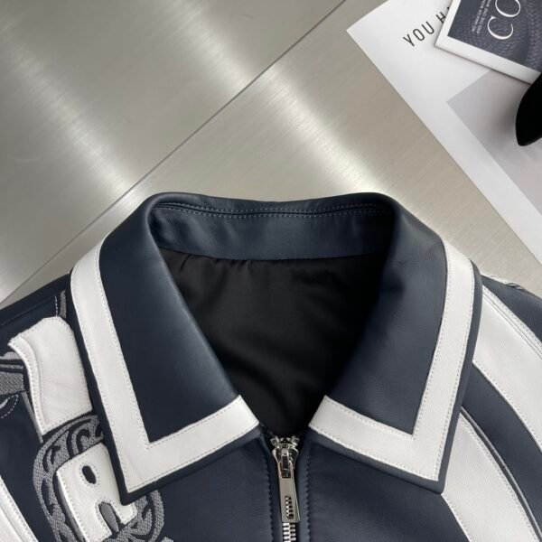 HRMS Contrast  Panel Zip Jacket -Black/White