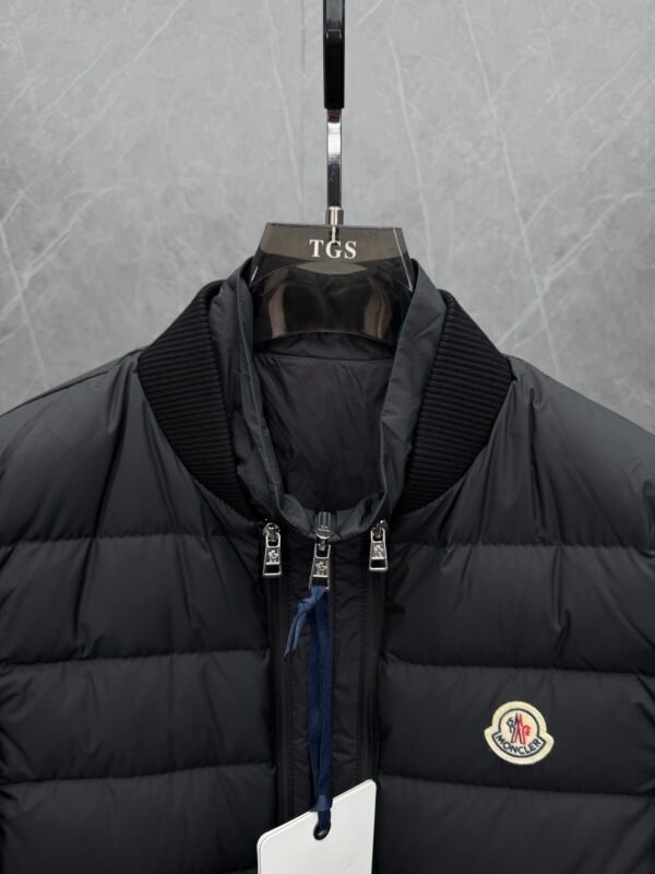 98d4e138 MNCLR Ribbed-Collar Quilted Black Jacket