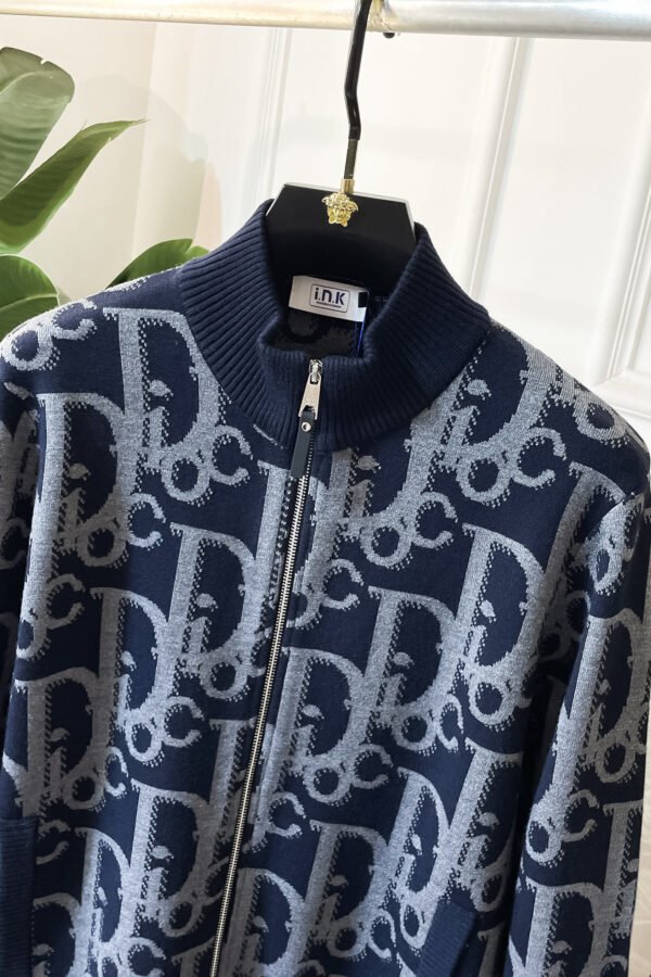 CD All-Over Monogram Zip Jacket - Navy & Grey