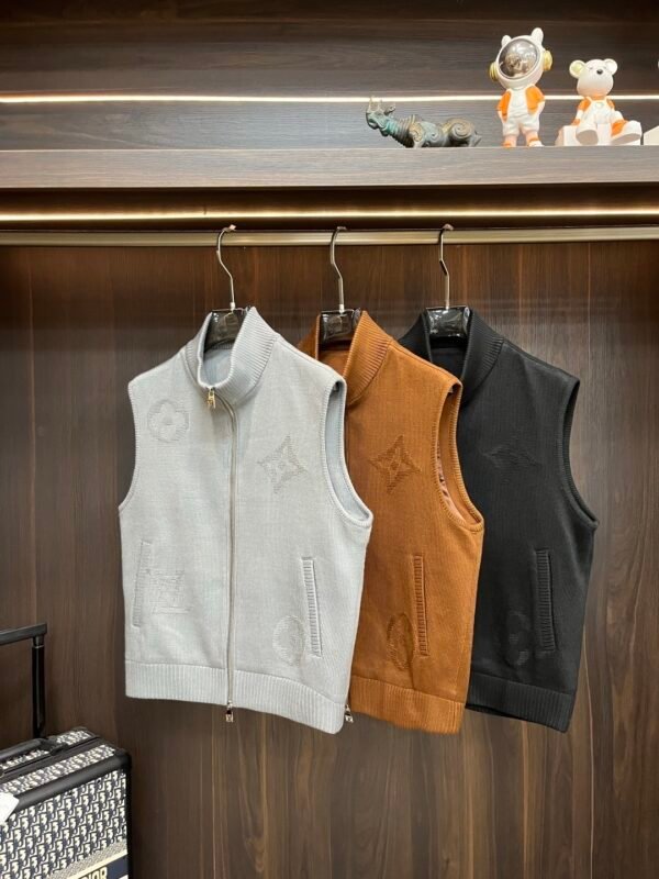 LVE Brown Monogram Knit Gilet
