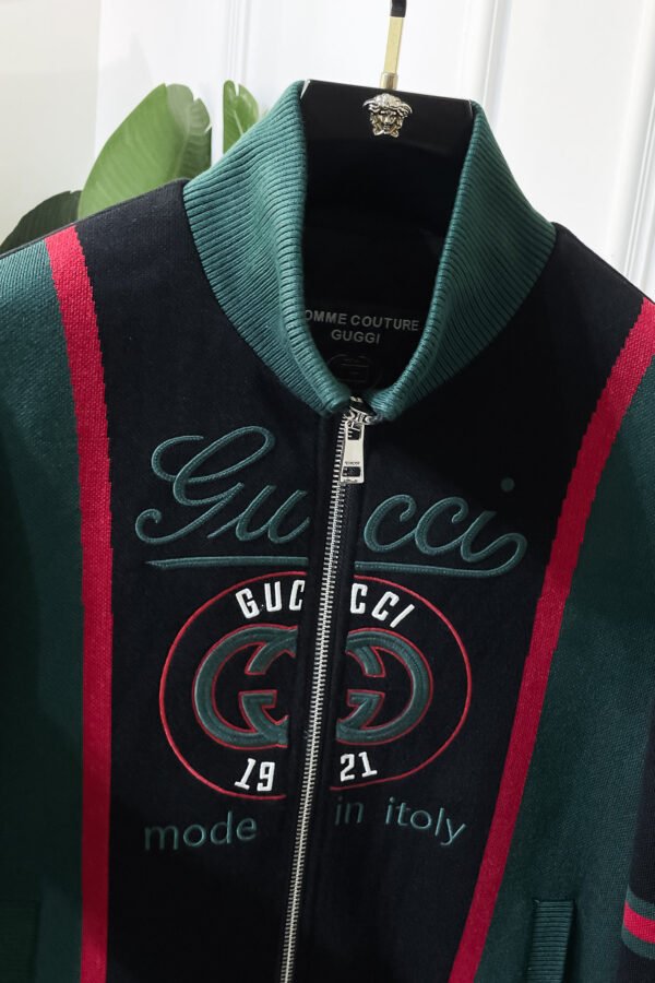 GCCI Contrast Stripe Zip Jacket - Black