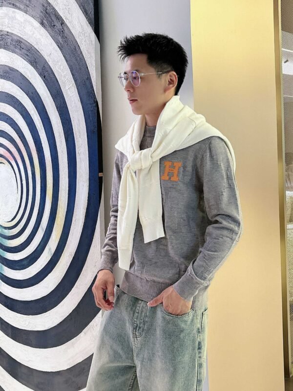 9fe2ba0a HRMS Monogram Crew Neck Jumper - Grey