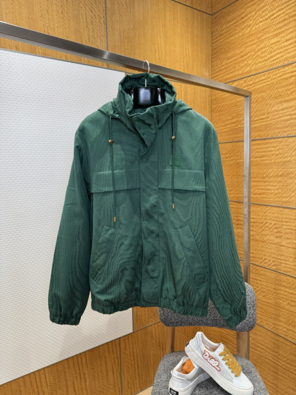 LVE Textured Hooded Jacket – Forest Green