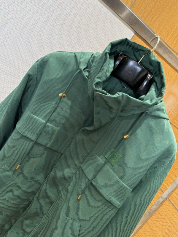 LVE Textured Hooded Jacket – Forest Green