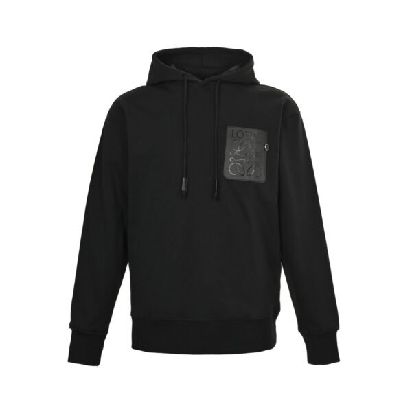 LWE Black Hoodie with Embossed Chest Patch