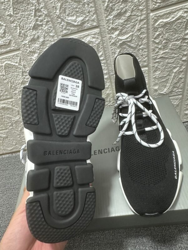 BLNCG Black Sock-Style Lace Trainers