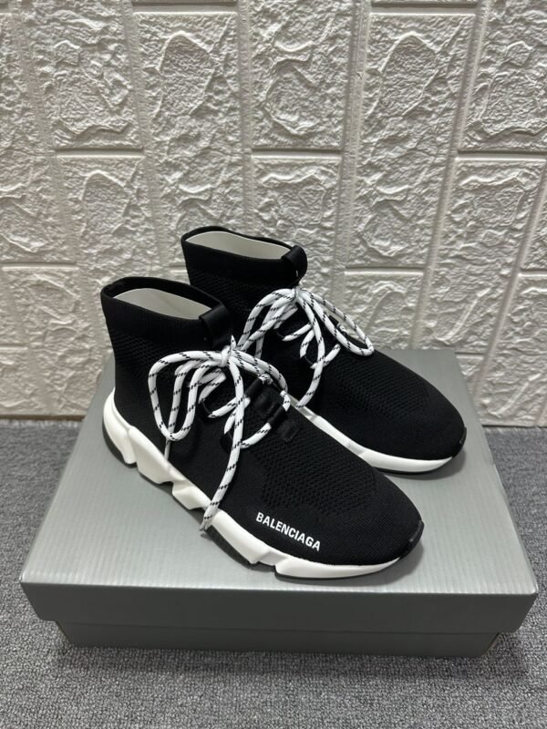 BLNCG Black Sock-Style Lace Trainers