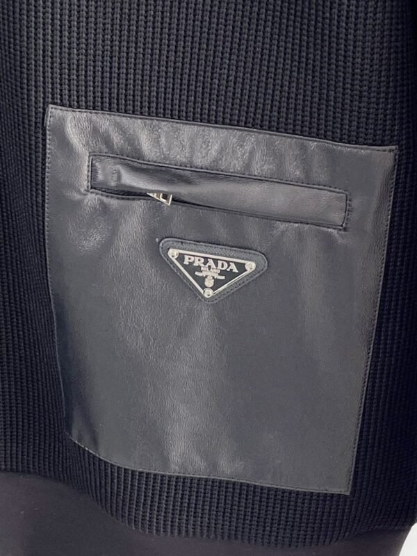 PRDA Black Hybrid Knit Jumper with Patch Pocket