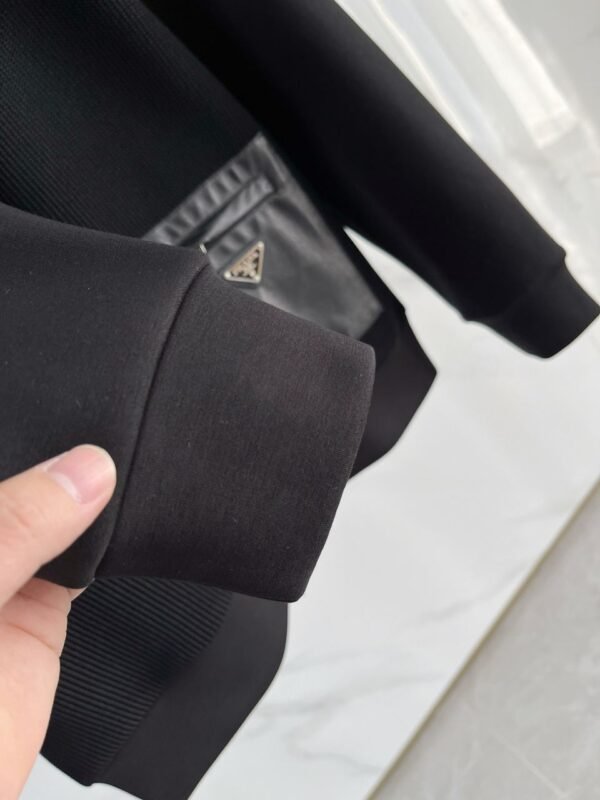 PRDA Black Hybrid Knit Jumper with Patch Pocket