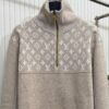 LVE Beige Monogram Half-Zip Jumper