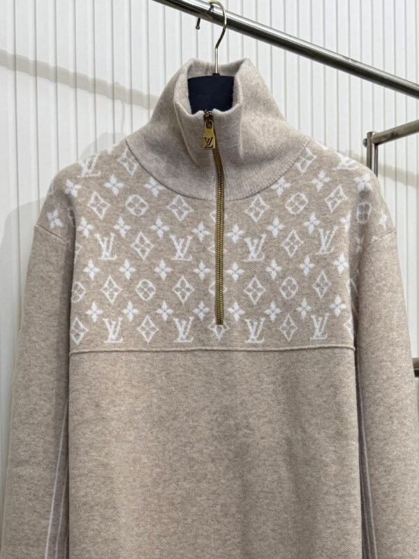 LVE Beige Monogram Half-Zip Jumper