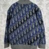 CD Monogram Zip Jacket – Grey & Blue Knit