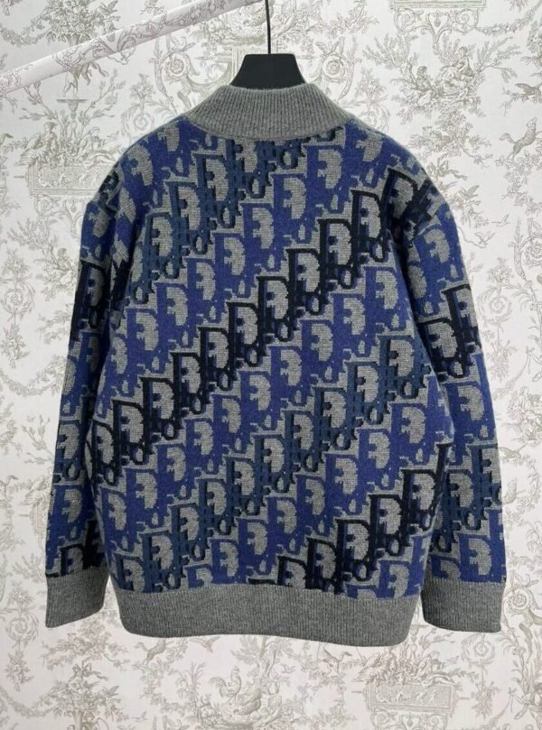 CD Monogram Zip Jacket – Grey & Blue Knit