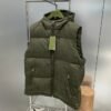 GCCI Monogram Hooded Puffer Gilet – Olive