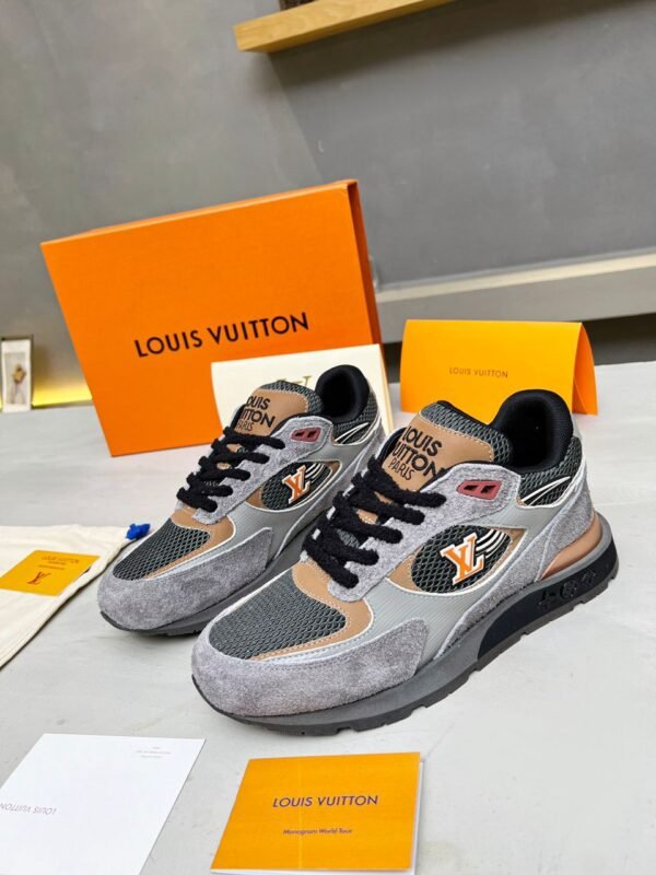 LVE Retro Suede Mesh Trainers-Grey Mix