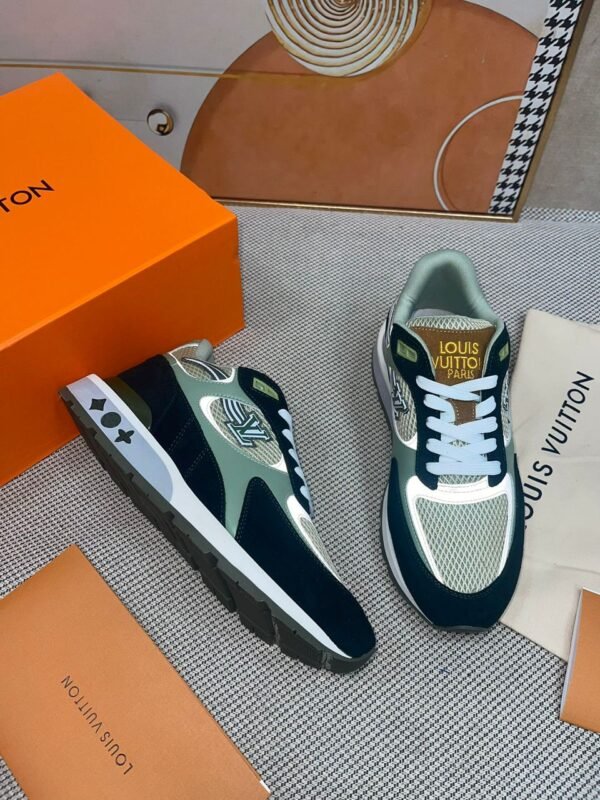 LVE Retro Mesh Suede Trainers – Green Mix