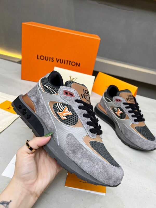 LVE Retro Suede Mesh Trainers-Grey Mix