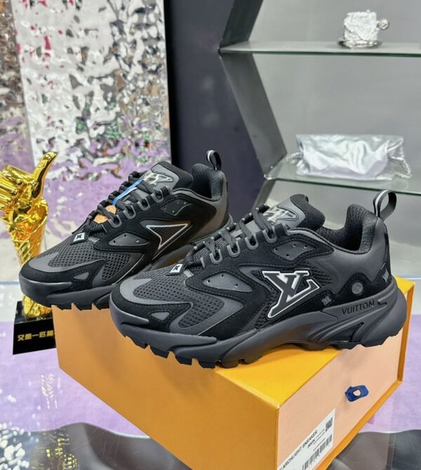 LVE All-Black Mesh Multi-Panel Trail Trainers