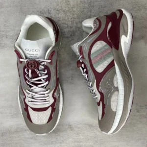 AMR Chunky Sole Mesh Suede & Leather Trainers - Black & White