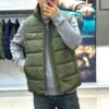 PRDA Quilted Zip Gilet - Olive Green