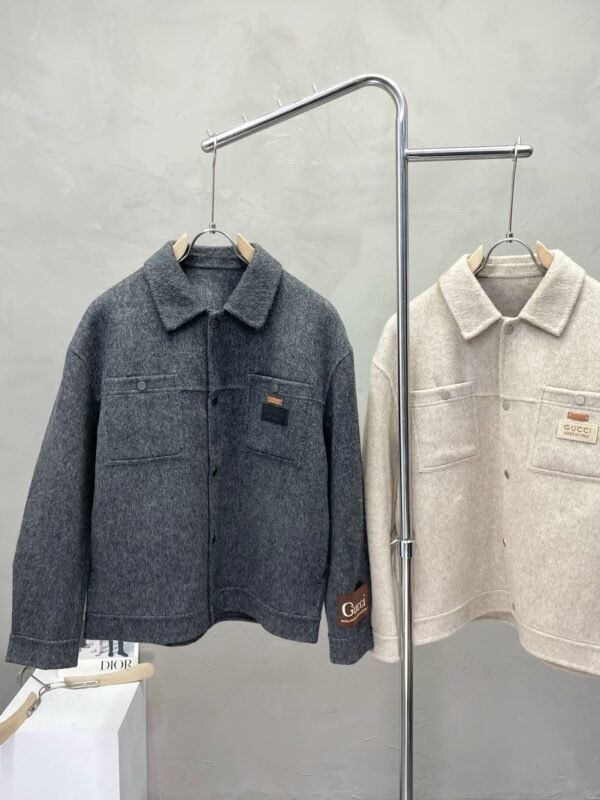 GCCI Textured Collared Button-Up Jacket