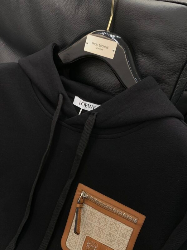 LWE Hooded Jumper with Zip Pocket Detail - Black