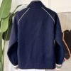 GCCI Zip-Through Jacket with Stripe Sleeves - Navy