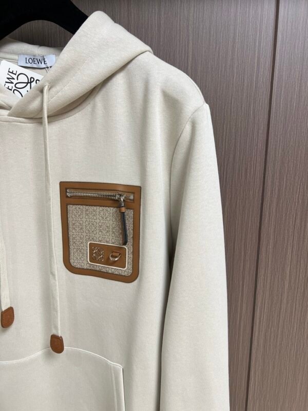 LWE Hooded Jumper with Zip Pocket Detail - White