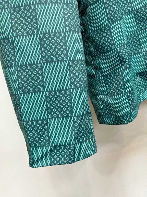 LVE Teal Green Checkered Hooded Zip Jacket
