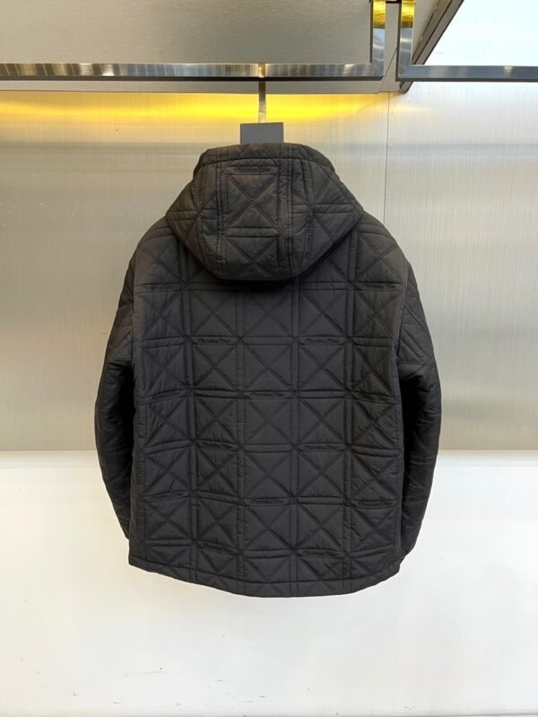 CD Quilted Hooded Zip-Up Jacket - Black