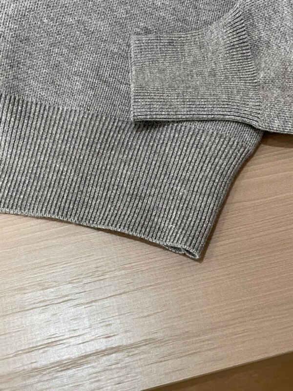 MNCLR Knitted Button Jacket with Stripe Sleeve - Grey