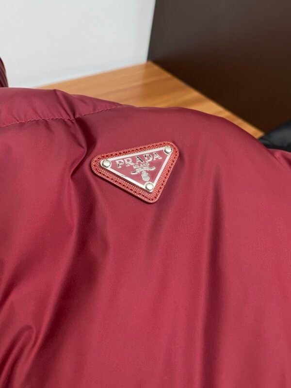 PRDA Puffer Jacket with Logo Patch - Burgundy