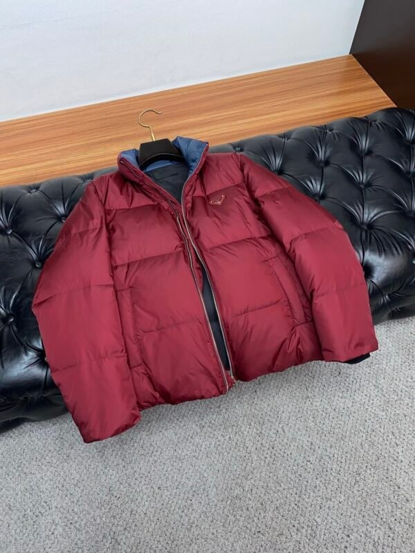 PRDA Puffer Jacket with Logo Patch - Burgundy