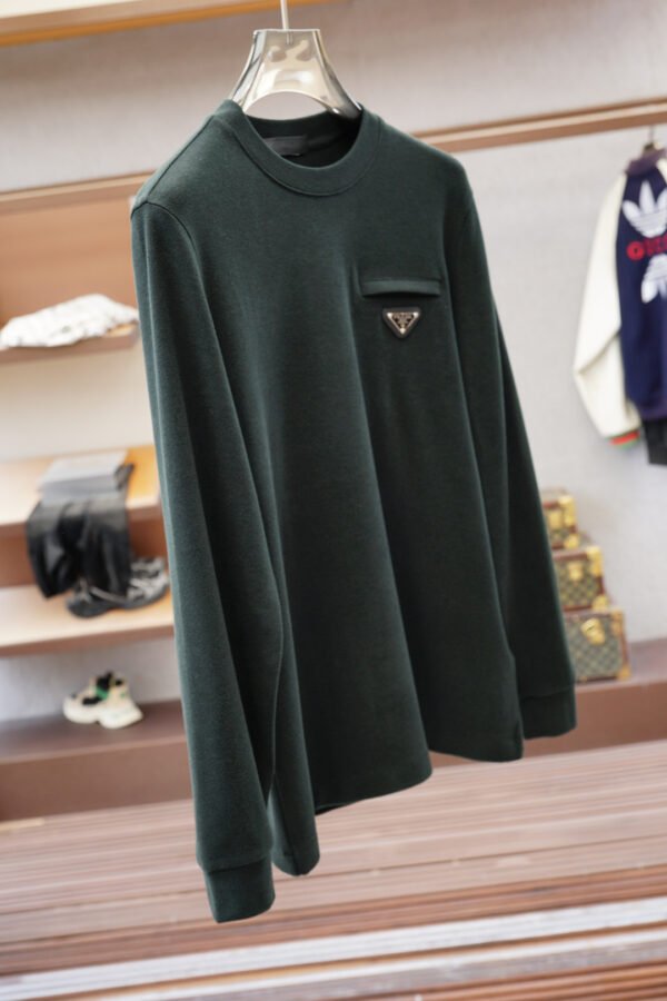 PRDA Crew Neck Jumper  with Chest Logo Detail - Deep Green