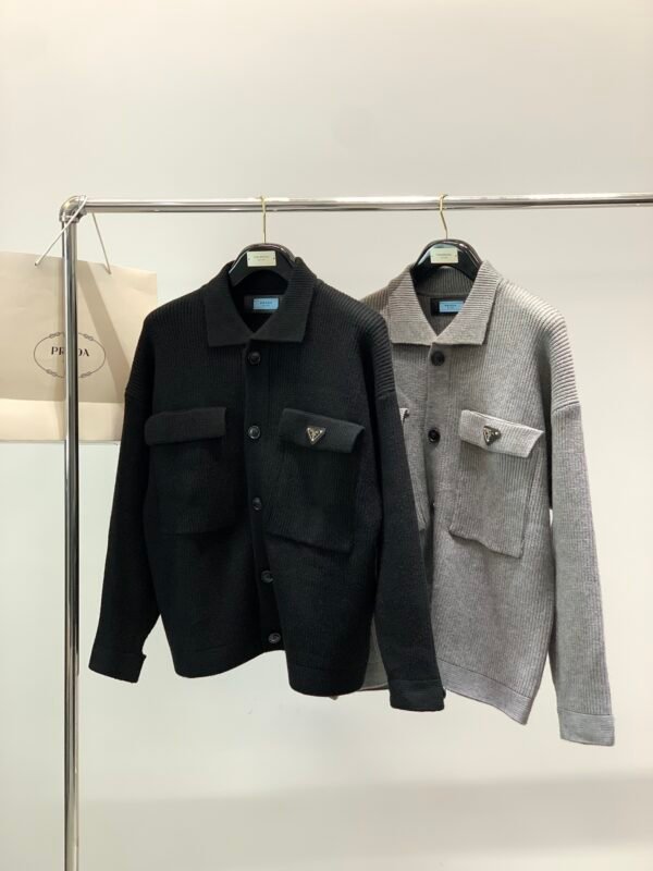 PRDA Button-Front knit Jacket - Grey