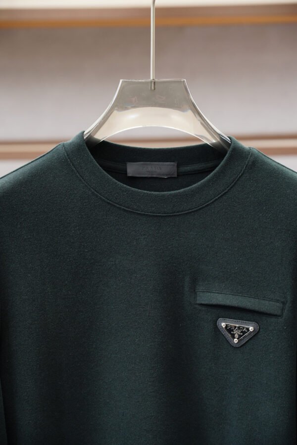 PRDA Crew Neck Jumper  with Chest Logo Detail - Deep Green