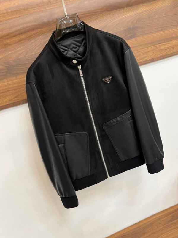 PRDA Contrast Panel Jacket with Logo Patch - Black